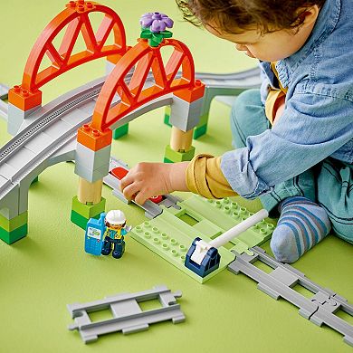 LEGO DUPLO Town Train Bridge and Tracks Expansion Set 10426 Building Kit (42 Pieces)