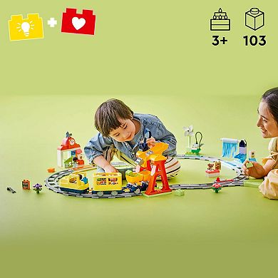 LEGO DUPLO Town Big Interactive Community Train Set 10428 Building Kit (103 Pieces)
