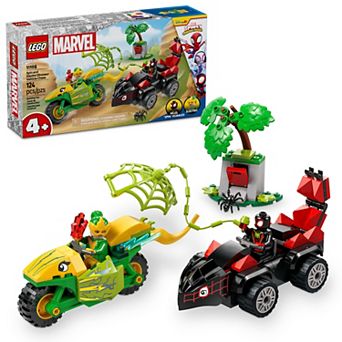 LEGO Marvel Spidey And His Amazing Friends Spin and Electro Dinosaur Vehicle Chase 11198 Building Kit (124 Pieces)