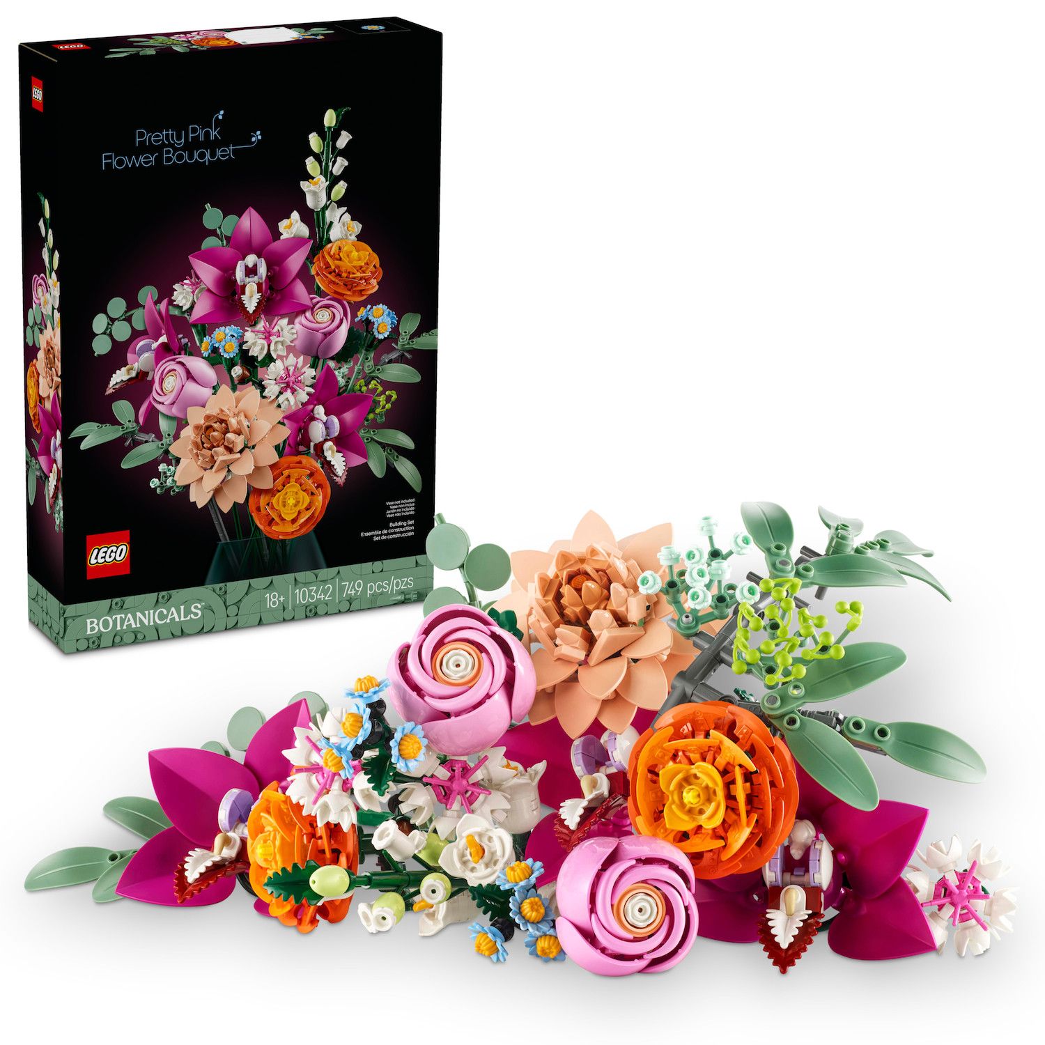 Детские конструкторы LEGO Botanicals Pretty Pink Flower Bouquet 10342