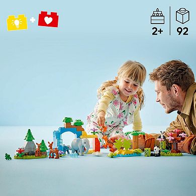 LEGO DUPLO Town 3 in 1 Wild Animal Families 10446 Building Kit (92 Pieces)