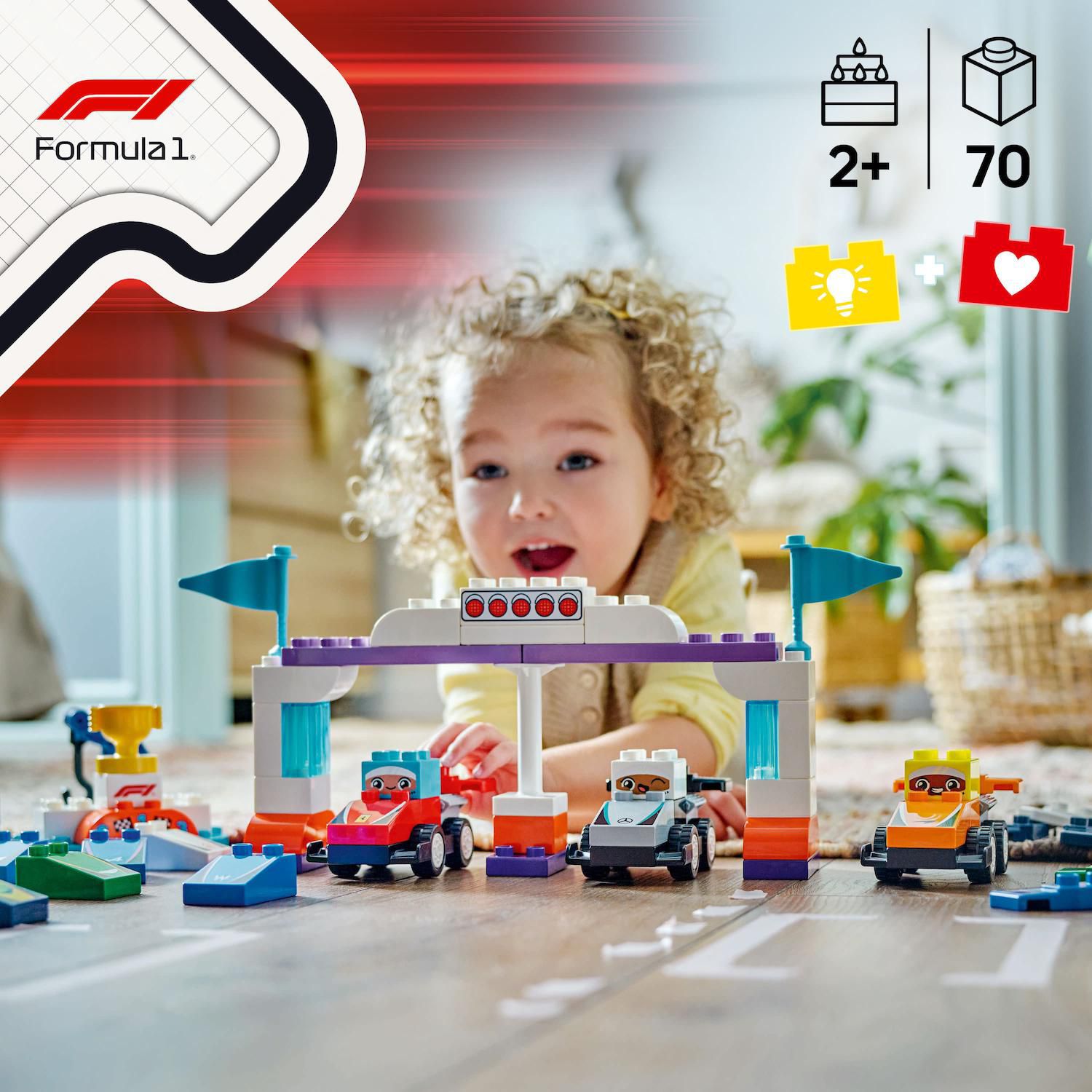 LEGO DUPLO Town F1 Team Race Cars & Drivers 10445 Building Kit (70 Pieces)