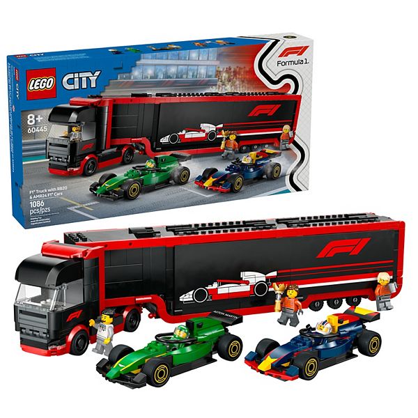 LEGO City F1 Truck with RB20 & AMR24 F1 Car Toys 60445