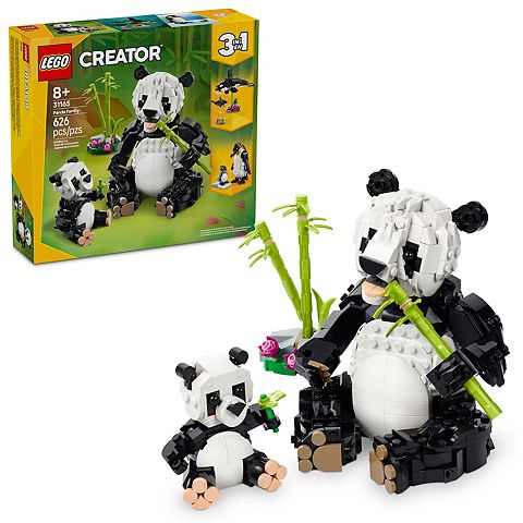 Детские конструкторы LEGO Creator 3-in-1 Wild Animals Panda Family Building Toy 31165