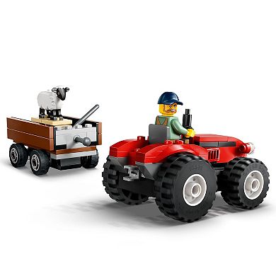 LEGO City Red Farm Tractor with Trailer & Sheep Building Toy 60461