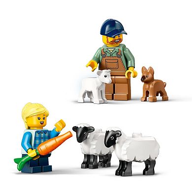 LEGO City Red Farm Tractor with Trailer & Sheep Building Toy 60461