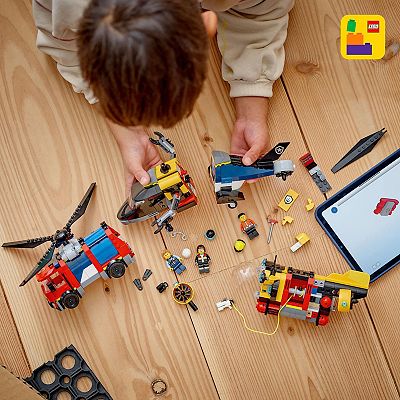 LEGO City Helicopter, Fire Truck & Submarine Remix Building Toy 60462