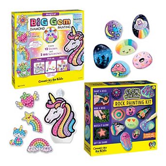 Creativity for Kids Glow Rock Painting & Big Gem Magical