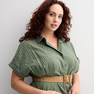 Plus Size Sonoma Goods For Life® Belted Dolman Sleeve Midi Dress