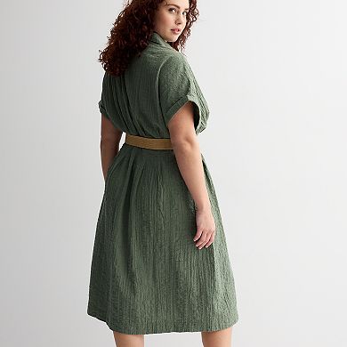 Plus Size Sonoma Goods For Life® Belted Dolman Sleeve Midi Dress