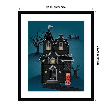 Hometown Halloween Ii By Softshell Studio Wood Framed Wall Art Print