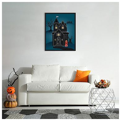Hometown Halloween Ii By Softshell Studio Wood Framed Wall Art Print