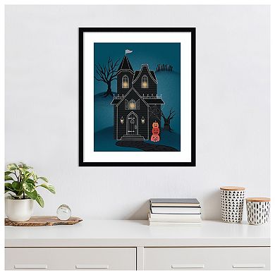 Hometown Halloween Ii By Softshell Studio Wood Framed Wall Art Print
