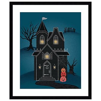 Hometown Halloween Ii By Softshell Studio Wood Framed Wall Art Print