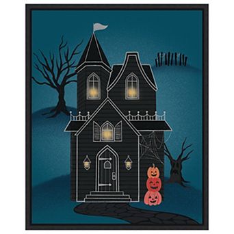 Hometown Halloween Ii By Softshell Studio Wood Framed Wall Art Print