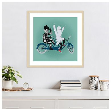 Hometown Halloween Ix By Softshell Studio Wood Framed Wall Art Print