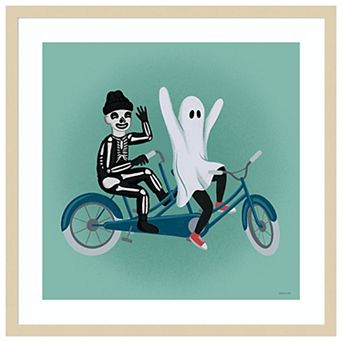 Hometown Halloween Ix By Softshell Studio Wood Framed Wall Art Print