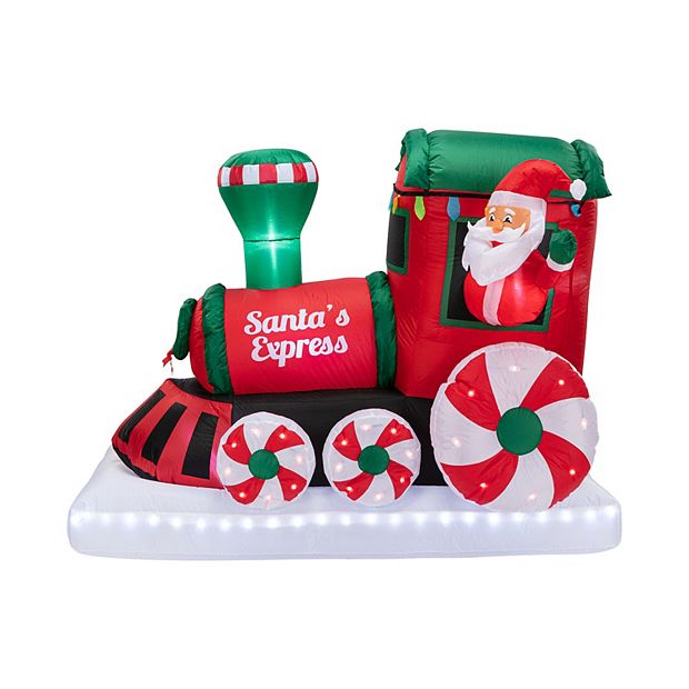 Mr Christmas 6 ft. Outdoor Lit Inflatable Santa's Express Train