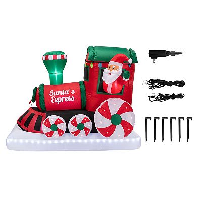 Mr Christmas 6 ft. Outdoor Lit Inflatable Santa's Express Train