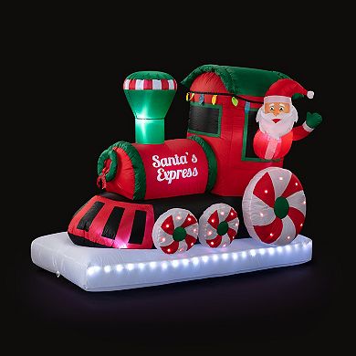Mr Christmas 6 ft. Outdoor Lit Inflatable Santa's Express Train