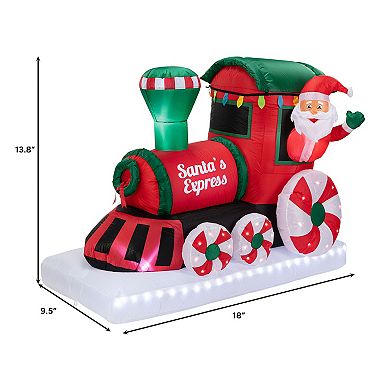 Mr Christmas 6 ft. Outdoor Lit Inflatable Santa's Express Train