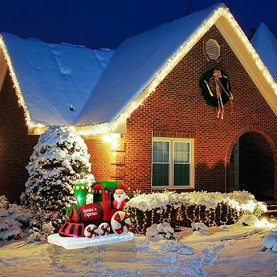 Mr Christmas 6 ft. Outdoor Lit Inflatable Santa's Express Train