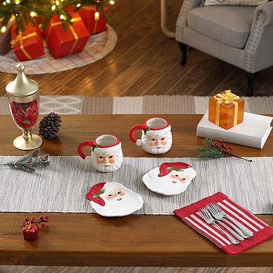 Mr Christmas 4-Piece Santa Claus Mugs & Plates Set
