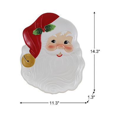 Mr Christmas Santa Claus Ceramic Serving Platter