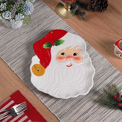 Mr Christmas Santa Claus Ceramic Serving Platter