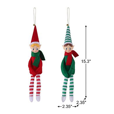 Mr Christmas Set of 2 Recordable Knee Hugger Elves