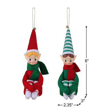 Mr Christmas Set of 2 Recordable Knee Hugger Elves