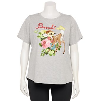 Disney's Bambi Butterfly Floral Scene Plus Size Graphic Tee