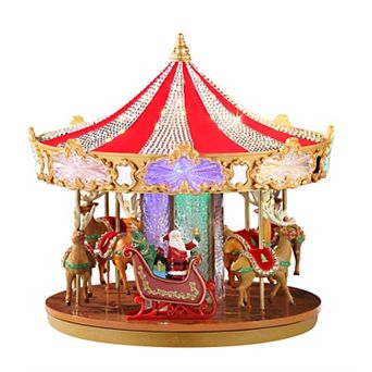 Mr Christmas LED Animated Crystal Very Merry Carousel Table Decor