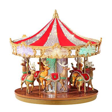 Mr Christmas LED Animated Crystal Very Merry Carousel Table Decor