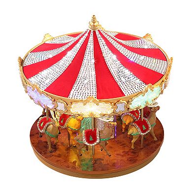Mr Christmas LED Animated Crystal Very Merry Carousel Table Decor