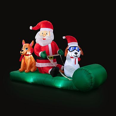 Mr Christmas 8 ft. Santa's Dog Sled Lit Inflatable Outdoor Decor