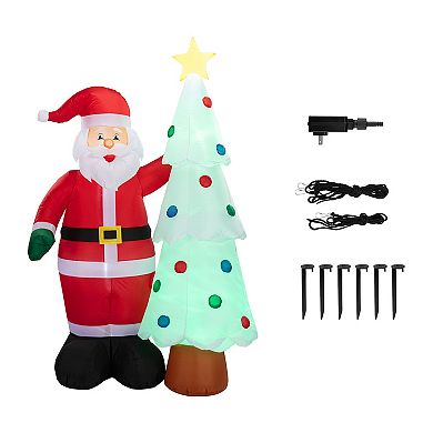 Mr Christmas 7 ft. Santa & Tree Lit Inflatable Outdoor Decor