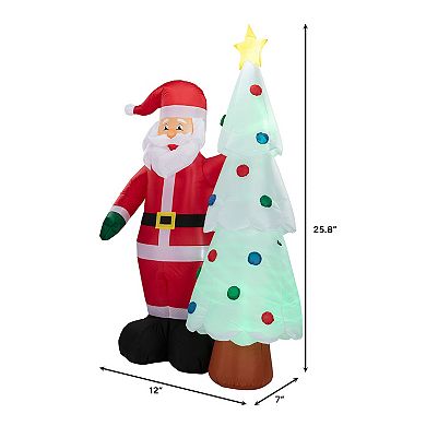 Mr Christmas 7 ft. Santa & Tree Lit Inflatable Outdoor Decor