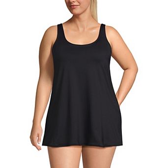 Plus Size Lands' End Scoopneck Swim Dress One-Piece Swimsuit