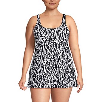 Plus Size Lands' End Scoopneck Swim Dress One-Piece Swimsuit