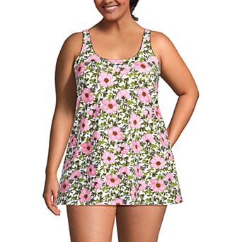 Plus Size Lands' End Scoopneck Swim Dress One-Piece Swimsuit