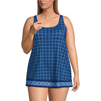 Plus Size Lands' End Scoopneck Swim Dress One-Piece Swimsuit