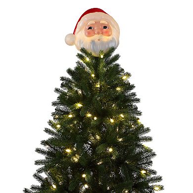 Mr Christmas 12-in. Blow Mold Santa Pre-Lit Tree Topper