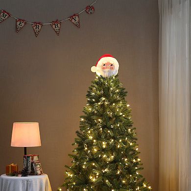Mr Christmas 12-in. Blow Mold Santa Pre-Lit Tree Topper