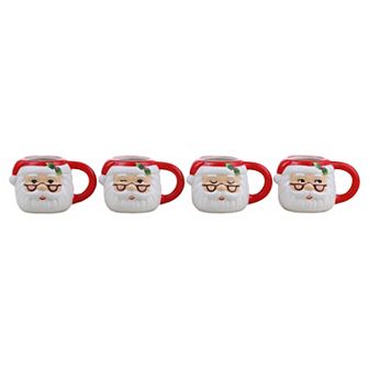 Mr Christmas Set of 4 Santa Espresso Mug Set