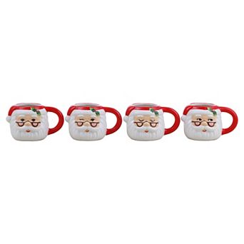 Mr Christmas Set of 4 Santa Espresso Mug Set