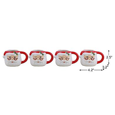 Mr Christmas Set of 4 Santa Espresso Mug Set