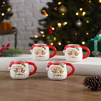 Mr Christmas Set of 4 Santa Espresso Mug Set