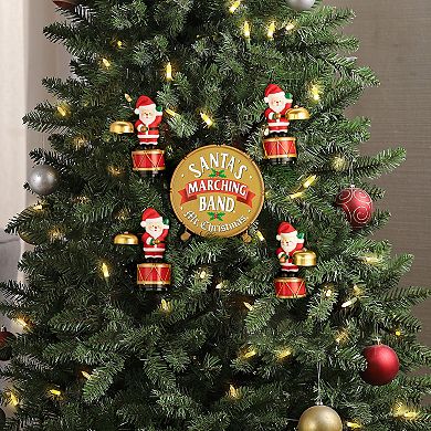 Mr Christmas 6-in. Animated Santas Marching Band 5-piece Set