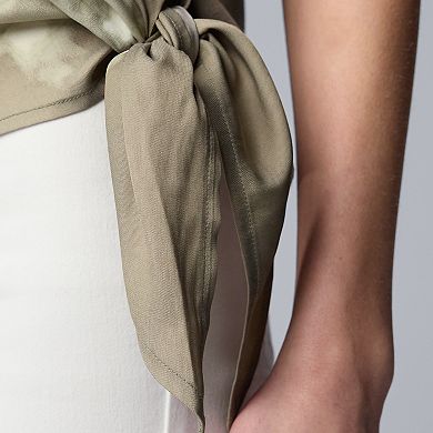 Simply Vera Vera Wang Side-Tie Mixed Media Top